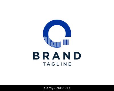 Abstract Initial Letter Q Logo. Blue Circle Shape Linear isolated on White Background. Usable for Business and Branding Logos. Flat Vector Logo Design Stock Vector