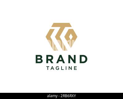 Abstract Initial Letter T Logo. Gold Linear Infinity Style isolated on White Background. Usable for Business and Branding Logos. Flat Vector Logo Desi Stock Vector
