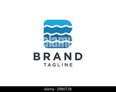 Abstract Initial Letter B Logo. Negative Space with Line Shape isolated on White Background. Usable for Business and Technology Logos. Flat Vector Log Stock Vector