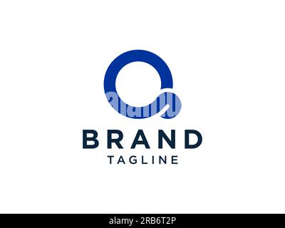 Abstract Initial Letter Q Logo. Blue Circle Shape Linear isolated on White Background. Usable for Business and Branding Logos. Flat Vector Logo Design Stock Vector