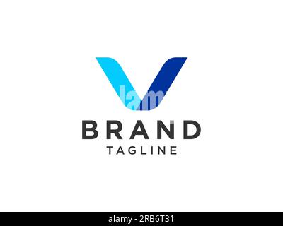 Abstract Initial Letter V Logo. Blue Linear Rounded with Medicine Icon Combination. Usable for Business and Healthcare Medical Logos. Flat Vector Logo Stock Vector