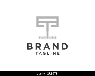 Abstract Initial Letter T Logo. Blue Simple Speech Bubble Square Rounded Style with White Lines Chat Talk Icon isolated on White Background. Flat Vect Stock Vector