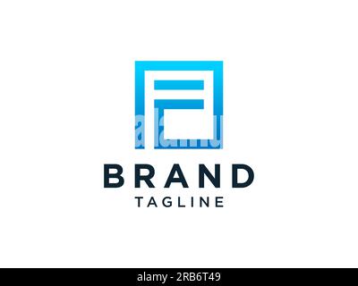 Abstract Initial Letter F Logo. Blue Rounded Cutout Style isolated on White Background. Usable for Business and Technology Logos. Flat Vector Logo Des Stock Vector