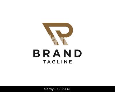 Abstract Initial Letter R Logo. Gold Geometric Arrow Shape Origami Style. Usable for Business and Construction Logos. Flat Vector Logo Design Template Stock Vector