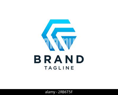 Abstract Initial Letter F Logo. Blue Rounded Cutout Style isolated on White Background. Usable for Business and Technology Logos. Flat Vector Logo Des Stock Vector