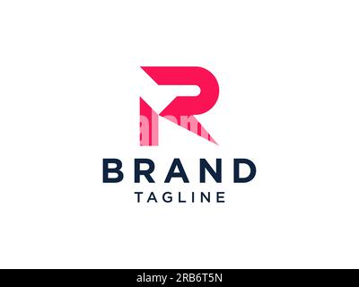 Abstract Initial Letter R Logo. Red Origami Style isolated on White Background. Usable for Business and Branding Logos. Flat Vector Logo Design Templa Stock Vector