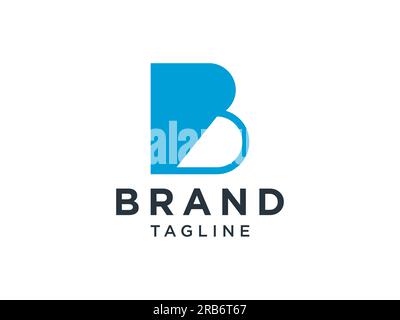 Abstract Initial Letter B Logo. Negative Space with Line Shape isolated on White Background. Usable for Business and Technology Logos. Flat Vector Log Stock Vector