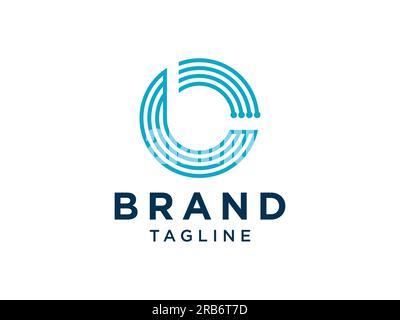 Abstract Initial Letter L Logo. Blue Geometric Shape Origami Style isolated on White Background. Usable for Business and Branding Logos. Flat Vector L Stock Vector