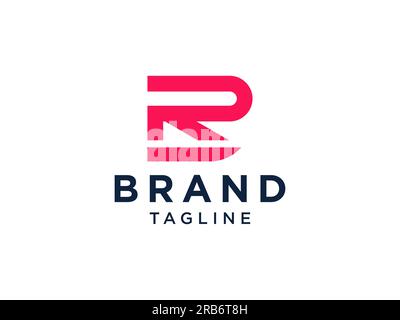 Abstract Initial Letter R Logo. Red Origami Style isolated on White Background. Usable for Business and Branding Logos. Flat Vector Logo Design Templa Stock Vector