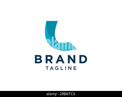 Abstract Initial Letter L Logo. Blue Geometric Shape Origami Style isolated on White Background. Usable for Business and Branding Logos. Flat Vector L Stock Vector