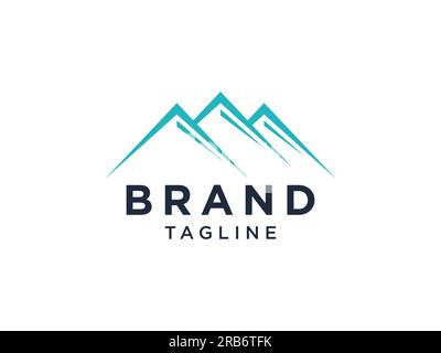 Outline Abstract Mountain Logo. Flat Line Vector Logo Design Template Element Stock Vector