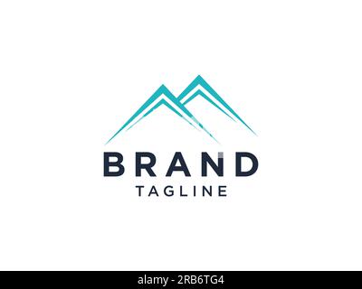 Outline Abstract Mountain Logo. Flat Line Vector Logo Design Template Element Stock Vector