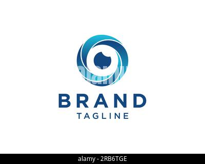 Abstract Eye Logo. Blue Circle Camera Icon. Usable for Business and Technology Logos. Flat Vector Logo Design Template Element Stock Vector