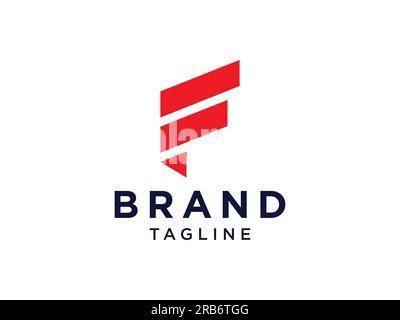 Initial Letter F Logo Concept. Red Geometric Shape Origami Style isolated on White Background. Usable for Business and Branding Logos. Flat Vector Log Stock Vector