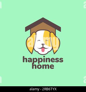 animal pets dog home cage mascot cartoon colorful logo design vector Stock Vector