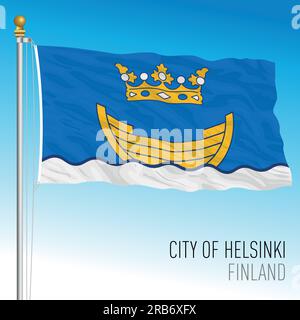 City of Helsinky pennant flag, Finland, vector illustration Stock Vector