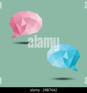 Polygon Bubble Conversation Icon on white background Stock Vector