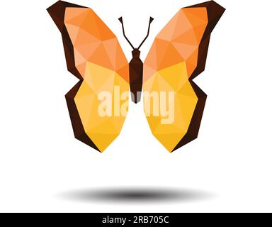 Butterfly icon. Polygon vector logo Stock Vector