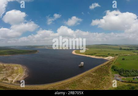 An aerial view of Colliford Lake on Bodmin Moor, Cornwall, UK Stock Photo