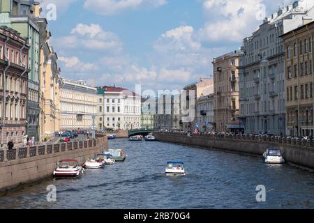 SAINT PETERSBURG, RUSSIA - JUNE 27, 2023: June day on the Moika river Stock Photo