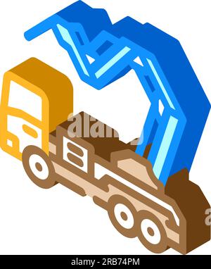 ditch digger civil engineer isometric icon vector illustration Stock Vector