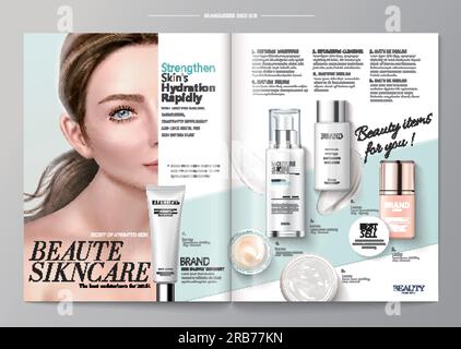 Elegant skin care magazine template Stock Vector