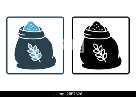 Bag wheat icon. icon related to element of bakery, farming and agriculture. Solid icon style design. Simple vector design editable Stock Vector