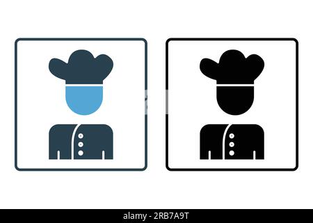 Cook icon. icon related to chef, baker. Solid icon style design. Simple vector design editable Stock Vector