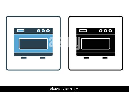 oven icon. icon related to element of bakery, Electronic devices. Solid icon style design. Simple vector design editable Stock Vector