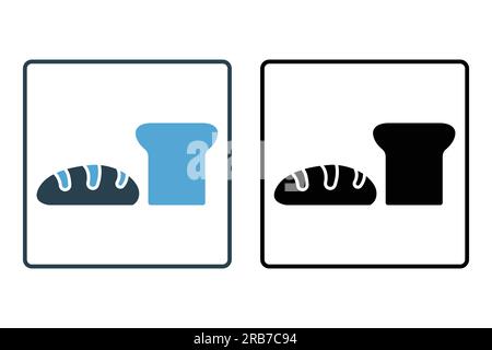Bread icon. icon related to element of bakery, food. Solid icon style design. Simple vector design editable Stock Vector
