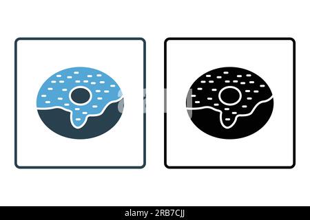 Donuts icon. icon related to bakery, food. Solid icon style design. Simple vector design editable Stock Vector