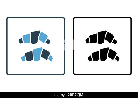 Bakery croissant icon. icon related to bakery, restaurant, food. Solid icon style design. Simple vector design editable Stock Vector