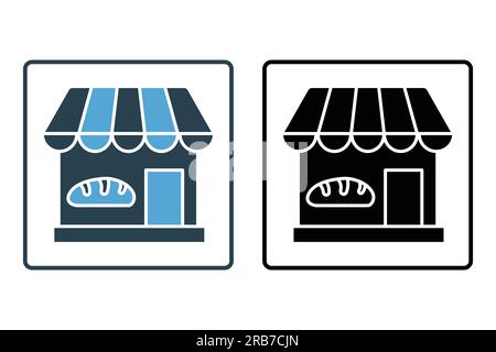 Bakery Store icon. Solid icon style design. Simple vector design editable Stock Vector