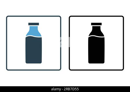 Dairy icon. icon related to element of bakery, drink. Solid icon style design. Simple vector design editable Stock Vector