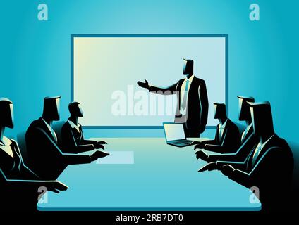 Business illustration of business people having a meeting Stock Vector