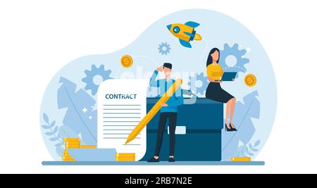 Business, start up contract and agreement concept Stock Vector