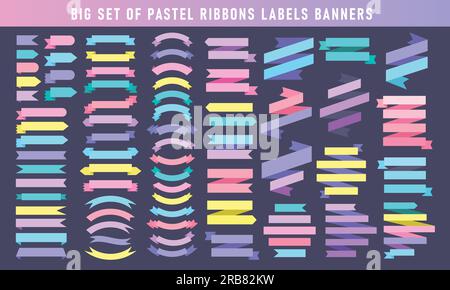 Popular label ribbon pastel color banner origami Vector Image