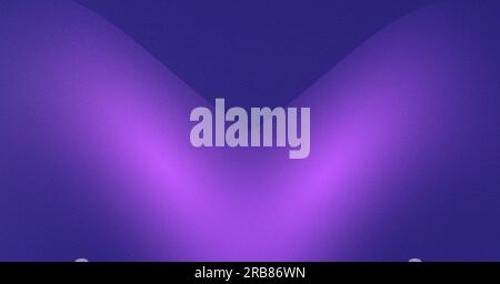 Dark grainy gradient abstract background in purple tones. Glowing spot light noise texture effect. Wallpaper and background. Stock Photo