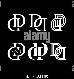 Black and white DD Letters logo with negative space. Letters D and D ...