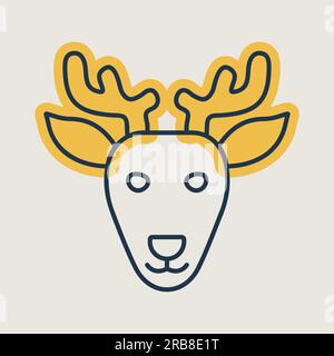 Deer isolated icon. Animal head vector illustration. Agriculture sign. Graph symbol for your web site design, logo, app, UI. EPS10. Stock Vector