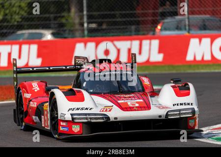 Monza, Italy. 08th July, 2023. PORSCHE PENSKE MOTORSPORT - Dane Cameron (USA), Michael Christensen (DNK), Frederic Makowiecki (FRA) - Porsche 963 Credit: Live Media Publishing Group/Alamy Live News Stock Photo