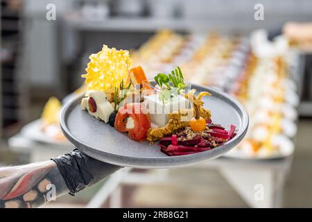 Luxury food for wedding table in fine dining restaurant Stock Photo