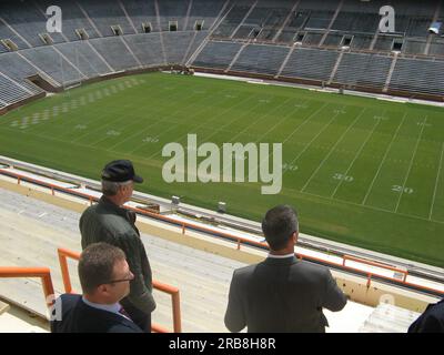 Secretary Dirk Kempthorne visiting Neyland Stadium, home of the University of Tennessee football team, during stop in Knoxville, Tennessee Stock Photo