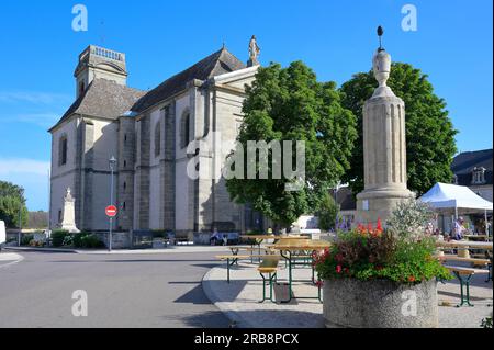 Once a month during summer there is a Marche Gourmand at the village square, Pommard FR Stock Photo