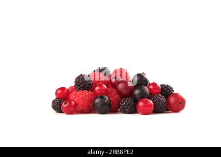 various berries, raspberry, currant isolate on white Stock Photo
