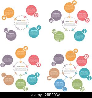 Circle infographics design templates set, four, five, six and seven steps or options, vector eps10 illustration Stock Vector