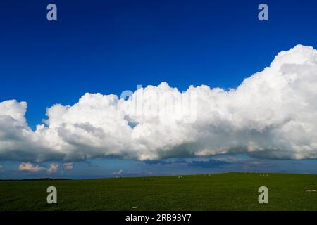 Low Clouds Cumulus congestus seen over Nidderdale North Yorkshire. Stock Photo