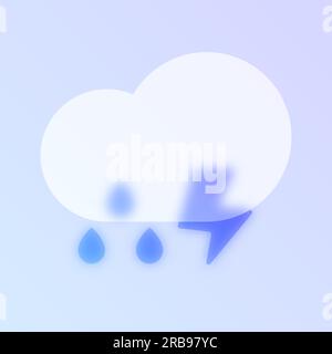 thunderstorm weather glass morphism Stock Vector