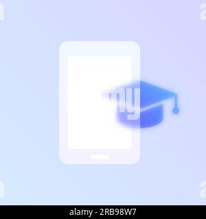 e learning glass morphism Stock Vector