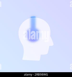 head in headphones glass morphism Stock Vector